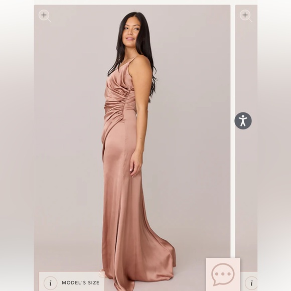 Elegant Brown Satin Evening Gown - Picture 6 of 10